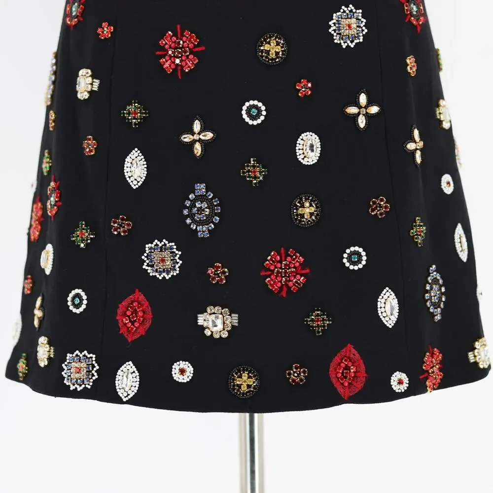 Alice and Olivia Women Black Embellished Iva Strapless Mini Dress Size US 4 - Picture 7 of 12